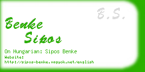 benke sipos business card